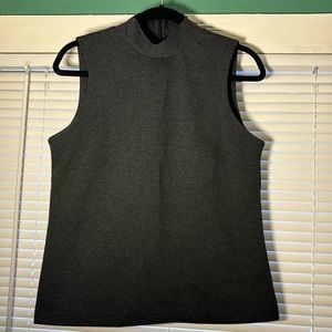 charcoal gray J Crew mock turtleneck top